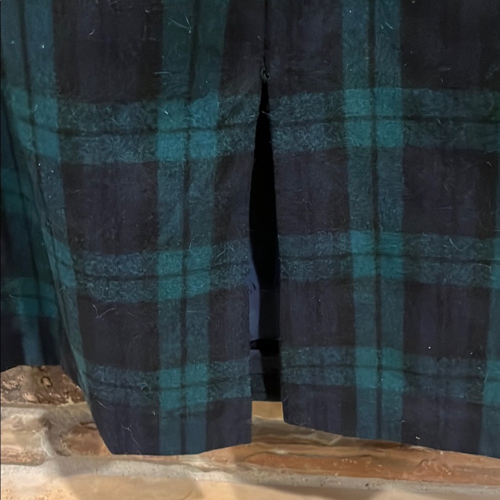 Vintage 80s Laura Ashley Black Watch Tartan Wool Skirt - Picture 4 of 5